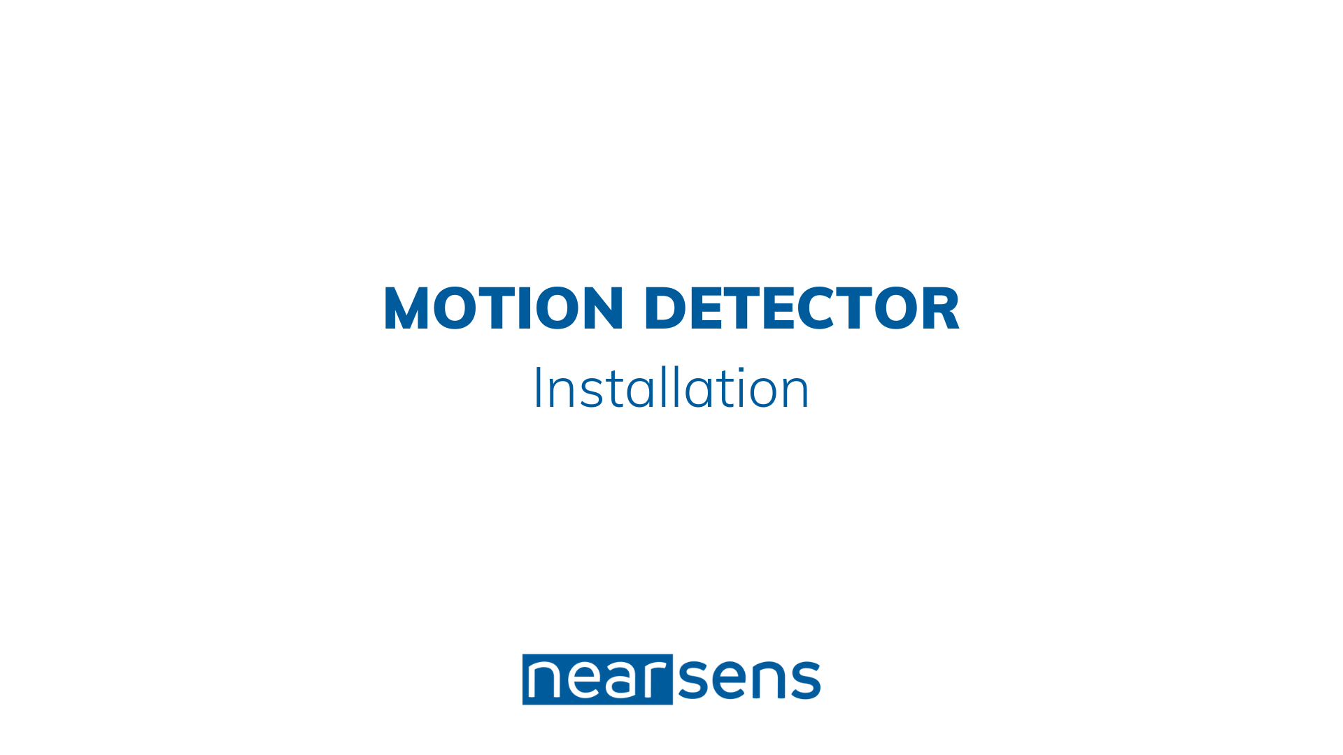 motion detector installation
